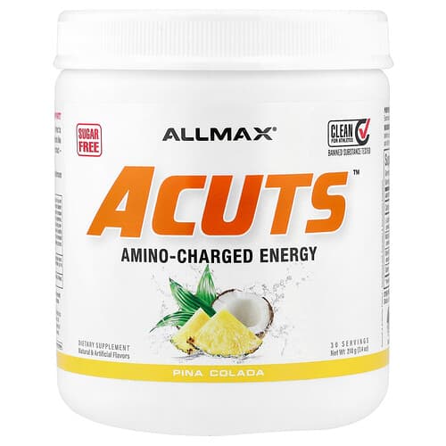ALLMAX, ACUTS™, Amino-Charged Energy Drink, Pina Colada, 7.4 oz (210 g)