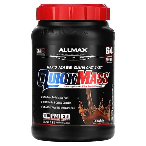 ALLMAX, QuickMass®, Rapid Mass Gain Catalyst, Chocolate, 3.5 lbs (1.59 kg)