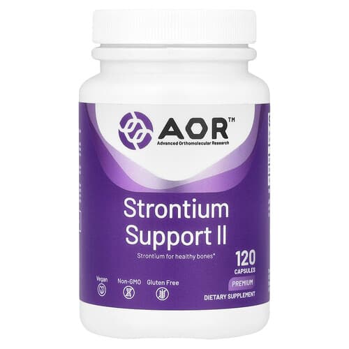 Advanced Orthomolecular Research AOR, Strontium Support II, 341 mg, 120 Capsules