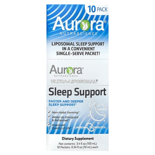 Aurora Nutrascience, Ultra-Liposomal®, Sleep Support, 10 Packets, 0.34 fl oz (10 ml) Each