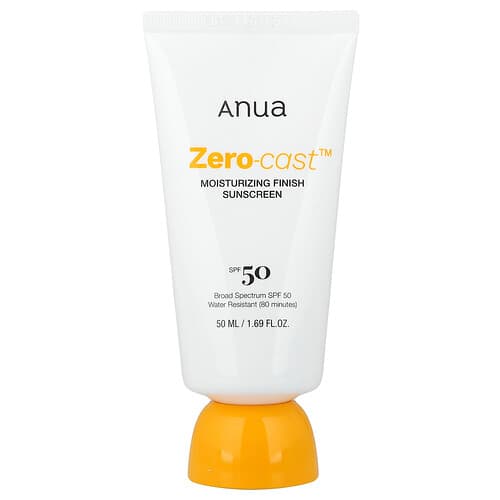 Anua, Zero-Cast™, Moisturizing Finish Sunscreen, SPF 50, 1.69 fl oz (50 ml)