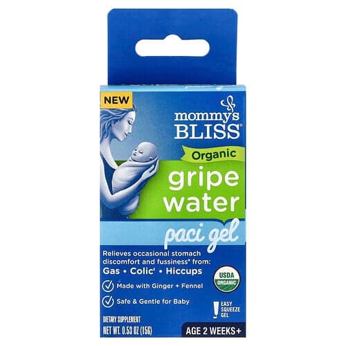Mommy's Bliss, Organic Gripe Water, Paci Gel, Age 2 Weeks+, 0.53 oz (15 g)
