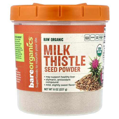 BareOrganics, Raw Organic Milk Thistle Seed Powder, 8 oz (227 g)