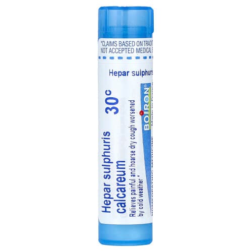 Boiron, Hepar Sulphuris Calcareum, 30C, Dry Cough Relief, Approx. 80 Pellets