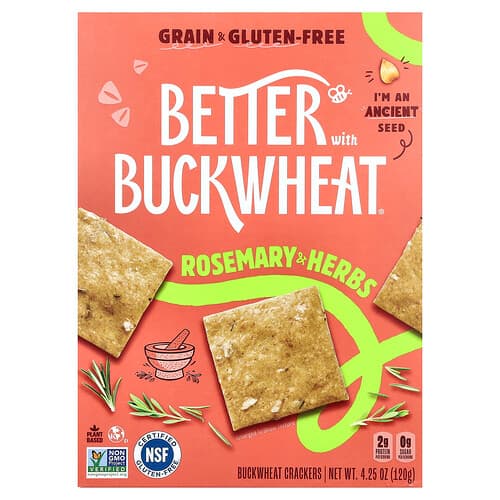 Better with Buckwheat, Buckwheat Crackers, Rosemary & Herbs, 4.25 oz (120 g)