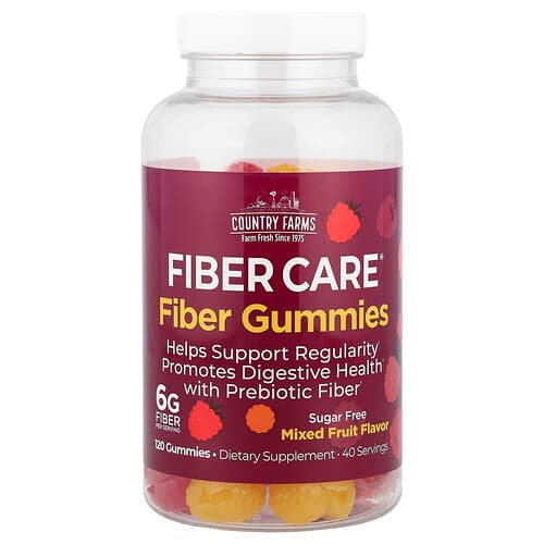 Country Farms, Fiber Care®, Fiber Gummies, Mixed Fruit, 120 Gummies