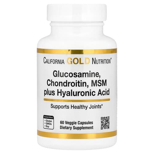 California Gold Nutrition, Glucosamine, Chondroitin, MSM plus Hyaluronic Acid, 60 Veggie Capsules