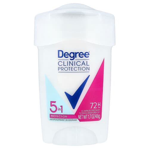 Degree, Clinical Protection, 5 In 1 Protection, Antiperspirant Deodorant, Soft Solid, 1.7 oz (48 g)