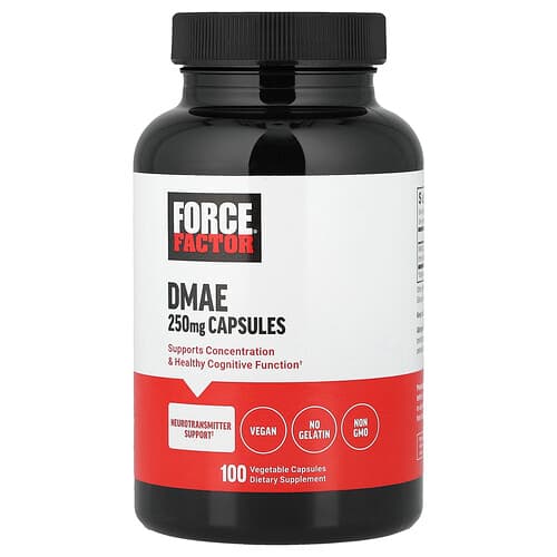 Force Factor, DMAE, 250 mg, 100 Vegetable Capsules