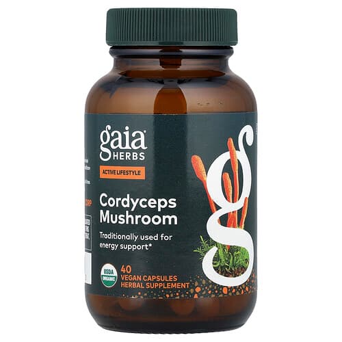 Gaia Herbs, Active Lifestyle, Cordyceps Mushroom, 40 Vegan Capsules
