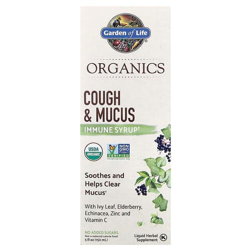 Garden of Life, Organics, Cough & Mucus Immune Syrup, 5 fl oz ( 150 ml)