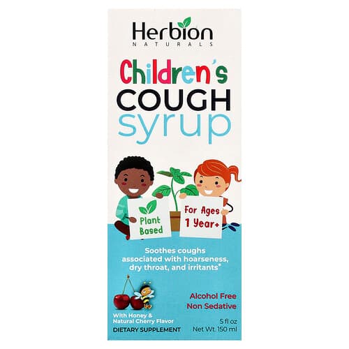 Herbion Naturals, Children's Cough Syrup, Alcohol Free, With Honey & Natural Cherry , 5 fl oz (150 ml)