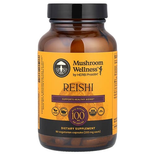 Herb Pharm, Mushroom Wellness™, Reishi, 90 Vegetarian Capsules (333 mg per Capsule)