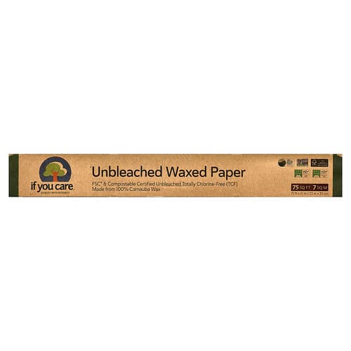 If You Care, Unbleached Waxed Paper, 75 sq ft (75 ft x 12 in)