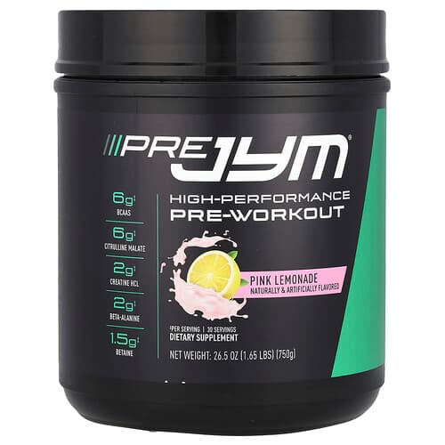 JYM Supplement Science, Pre JYM®, High-Performance Pre-Workout, Pink Lemonade, 1.65 lbs (750 g)