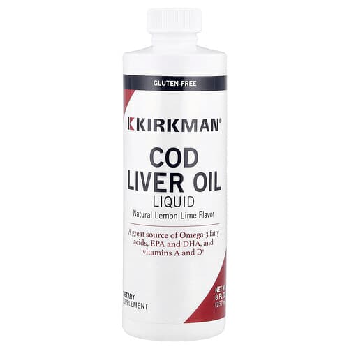 Kirkman Labs, Cod Liver Oil Liquid, Natural Lemon Lime, 8 fl oz (237 ml)