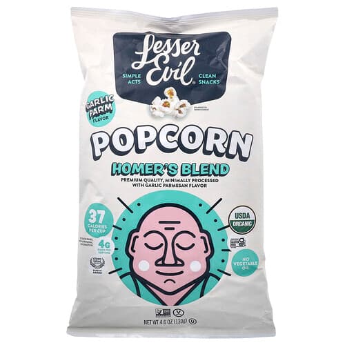 LesserEvil, Popcorn, Homer's Blend, Garlic Parm, 4.6 oz (130 g)