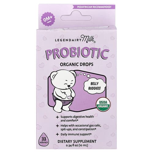 Legendairy Milk, Probiotic Organic Drops, 0+ Months, 0.34 fl oz (10 ml)
