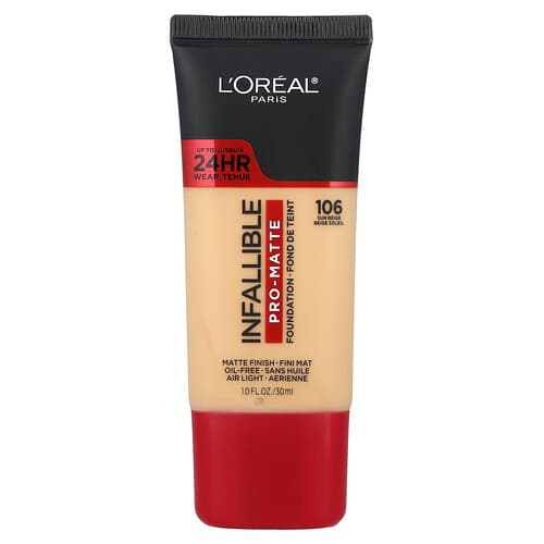 L'Oréal, Infallible, Pro-Matte Foundation, 106 Sun Beige, 1 fl oz (30 ml)