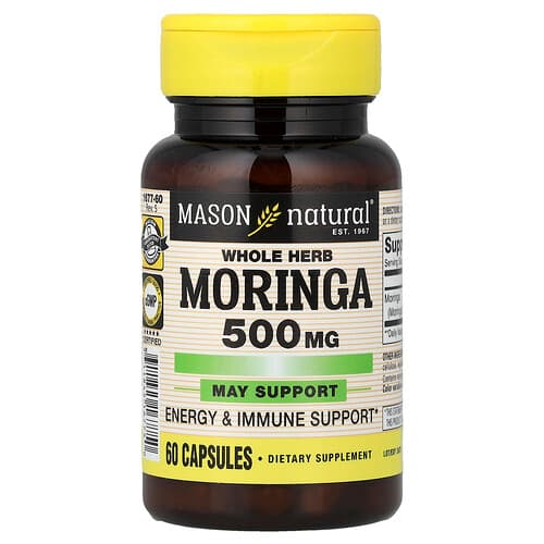 Mason Natural, Whole Herb Moringa, 500 mg, 60 Capsules