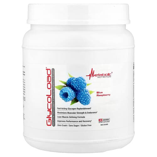 Metabolic Nutrition, GlycoLoad®, Blue Raspberry, 600 g