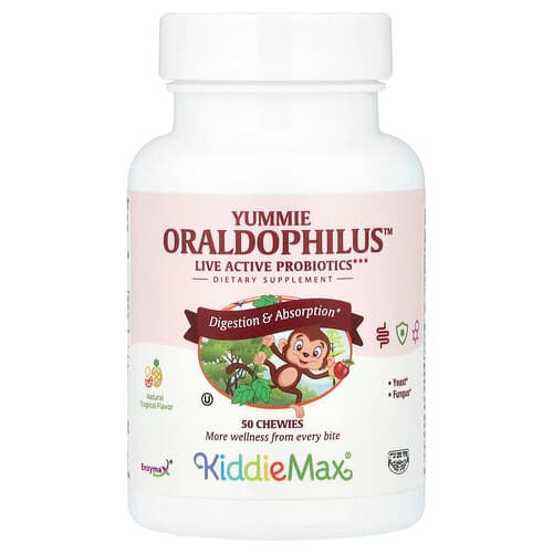 Maxi Health, KiddieMax® Yummie Oraldophilus™, Natural Tropical, 50 Chewies