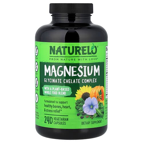 NATURELO, Magnesium Glycinate Chelate Complex, 240 Vegetarian Capsules