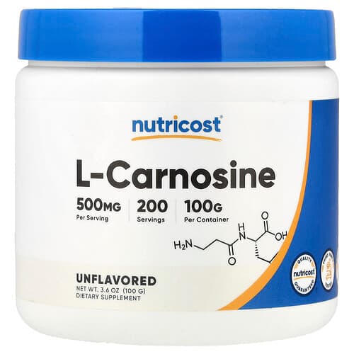 Nutricost, L-Carnosine, Unflavored, 3.6 oz (100 g)