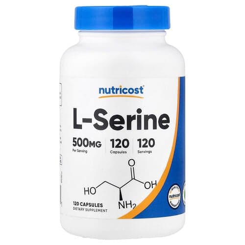 Nutricost, L-Serine, 500 mg, 120 Capsules