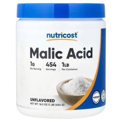 Nutricost, Malic Acid, Unflavored, 16 oz (454 g)