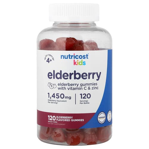 Nutricost, Kids, Elderberry Gummies, Ages 4+, 120 Gummies