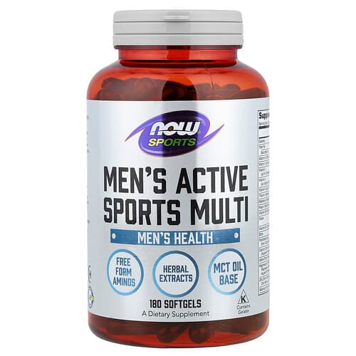 NOW Foods, Sports, Men's Active Sports Multi, 180 Softgels