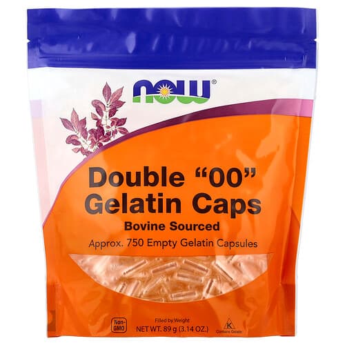 NOW Foods, Double 00 Gelatin Caps, Approx. 750 Empty Gelatin Capsules