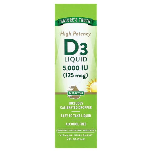 Nature's Truth, Vitamin D3 Liquid, High Potency, 2 fl oz (59 ml)
