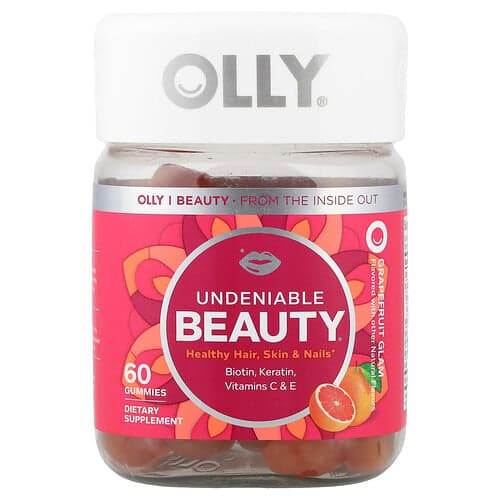 OLLY, Undeniable Beauty® Gummies, Grapefruit Glam, 60 Gummies