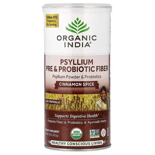 Organic India, Psyllium Pre & Probiotic Fiber, Cinnamon Spice, 10 oz (283.5 g)