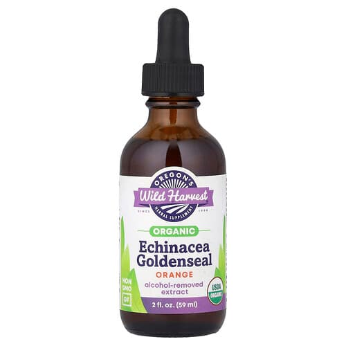 Oregon's Wild Harvest, Organic Echinacea Goldenseal, Orange, 2 fl oz (59 ml)