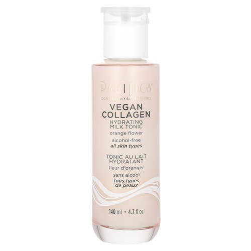 Pacifica, Vegan Collagen, Hydrating Milk Tonic, Orange Flower, Alcohol Free, 4.7 fl oz (140 ml)
