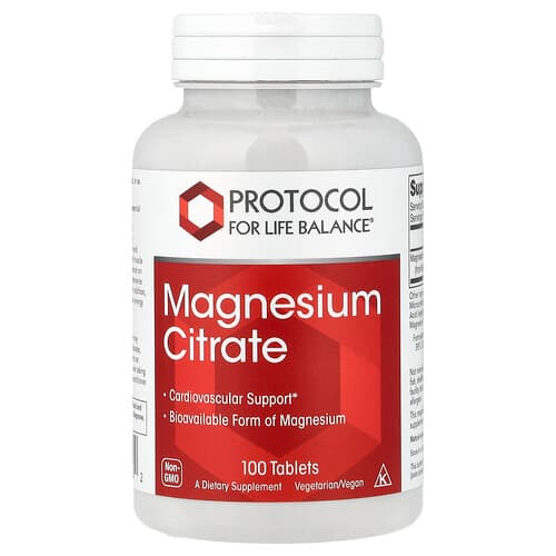 Protocol for Life Balance, Magnesium Citrate, 100 Tablets (200 mg per Tablet)