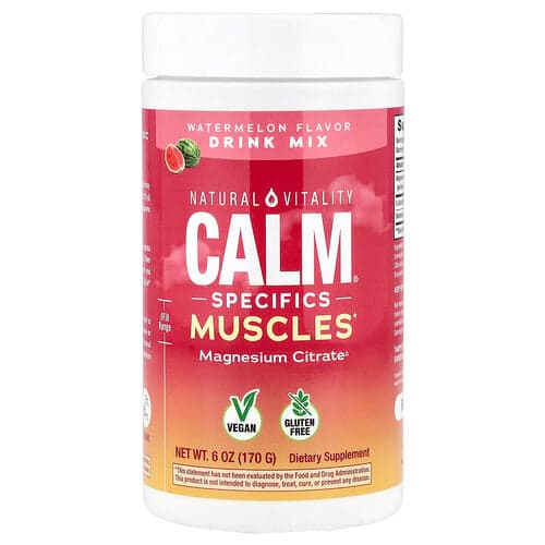 Natural Vitality, CALM®, Specifics Muscles, Magnesium Citrate Drink Mix, Watermelon, 6 oz (170 g)