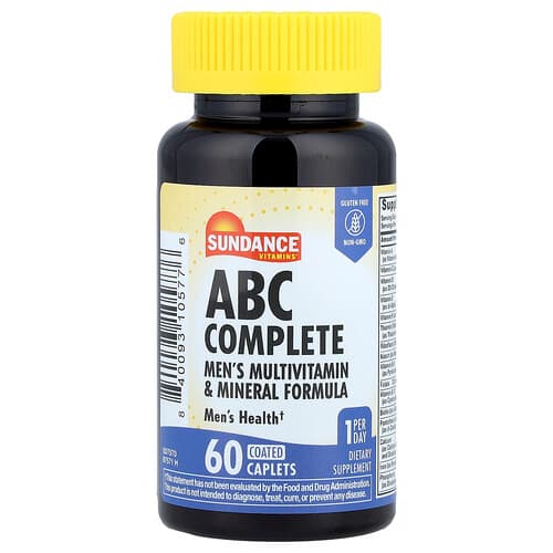 Sundance Vitamins, ABC Complete, Men's Multivitamin & Mineral Formula, 60 Coated Caplets