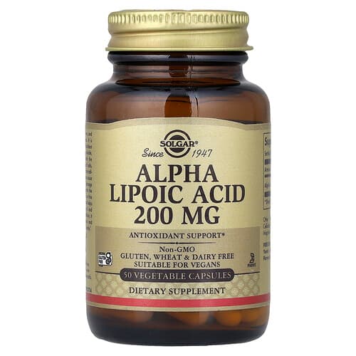 Solgar, Alpha Lipoic Acid, 200 mg, 50 Vegetable Capsules