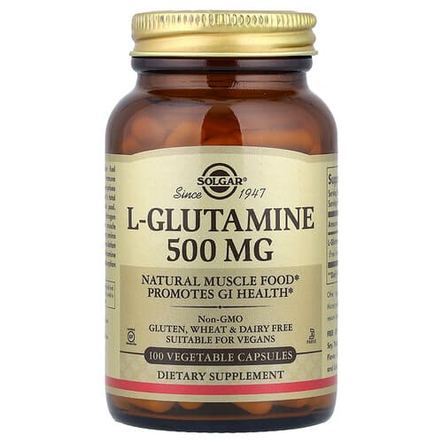 Solgar, L-Glutamine, 100 Vegetable Capsules (500 mg per Capsule)