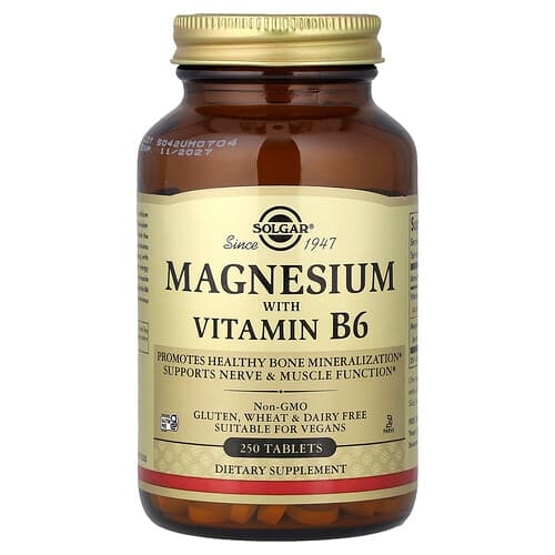 Solgar, Magnesium With Vitamin B6, 250 Tablets