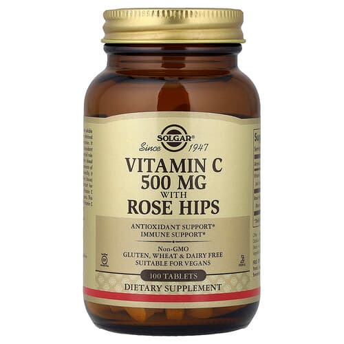 Solgar, Vitamin C with Rose Hips, 100 Tablets