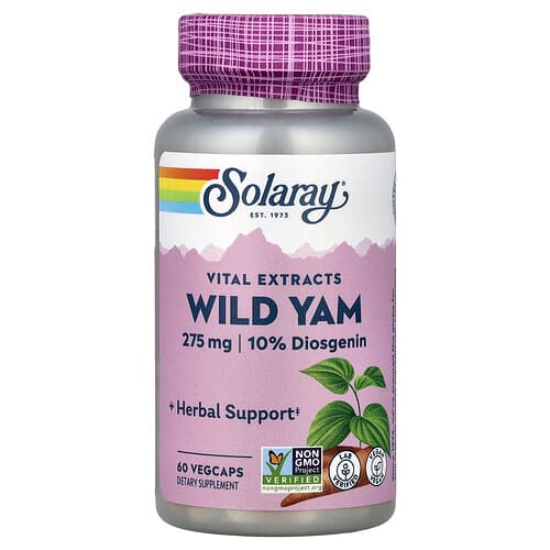 Solaray, Vital Extracts, Wild Yam, 60 VegCaps