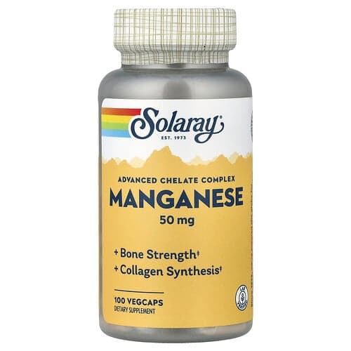 Solaray, Manganese, Advanced Chelate Complex, 50 mg, 100 VegCaps