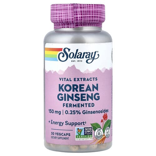 Solaray, Vital Extracts, Fermented Korean Ginseng, 150 mg, 30 VegCaps