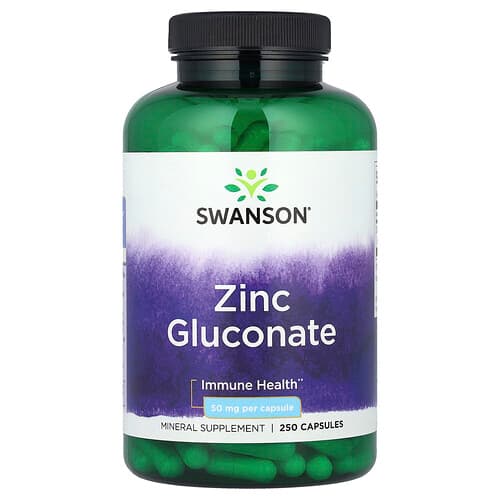 Swanson Vitamins, Zinc Gluconate, 50 mg, 250 Capsules