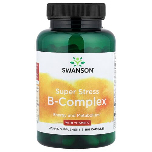 Swanson Vitamins, Super Stress B-Complex With Vitamin C, 100 Capsules